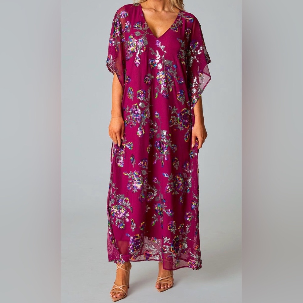 BuddyLove Atlas Sequin Caftan Maxi Dress